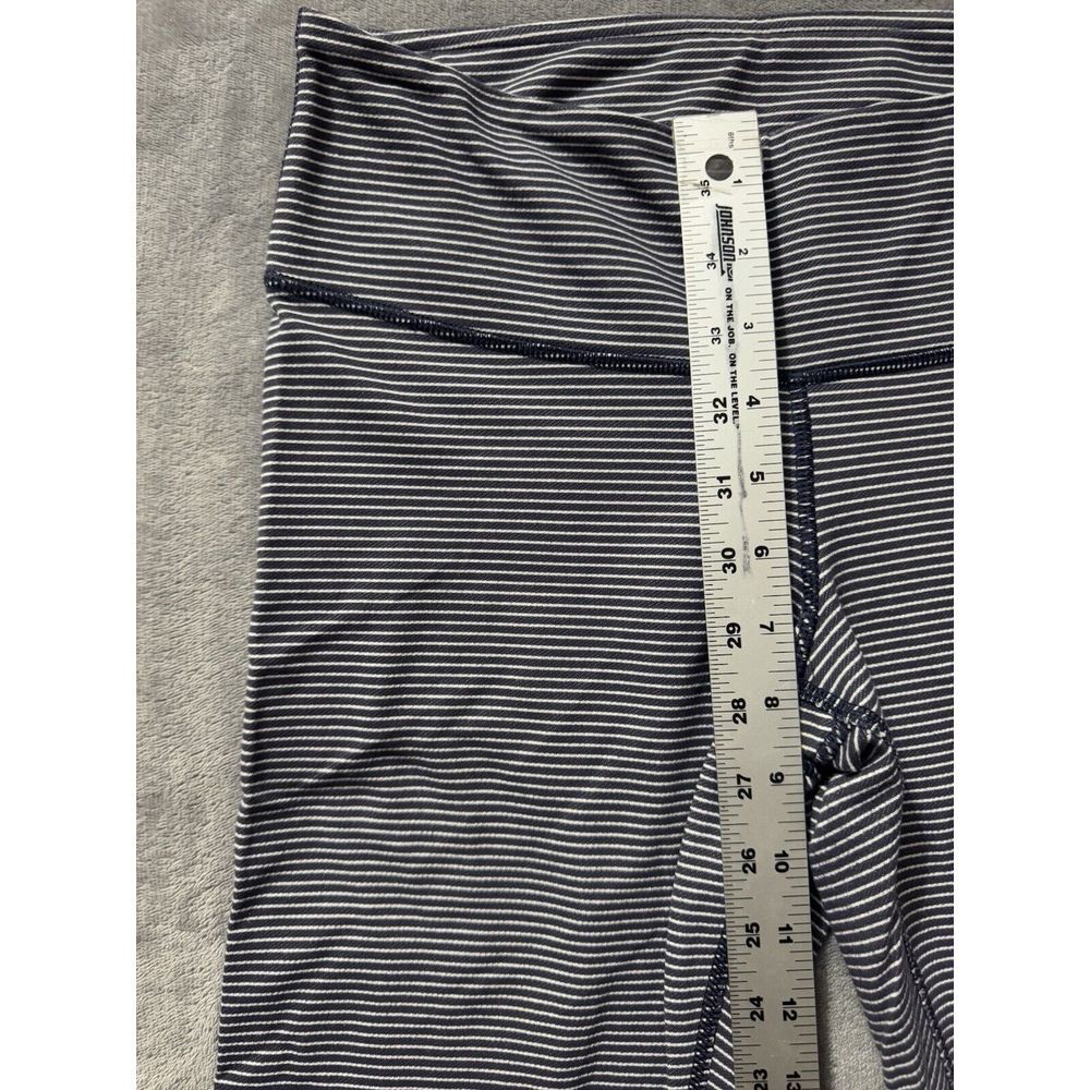 Lululemon Women's Wunder Under Pant Super Stripe Cadet Blue White Size 6 - Picture 7 of 9
